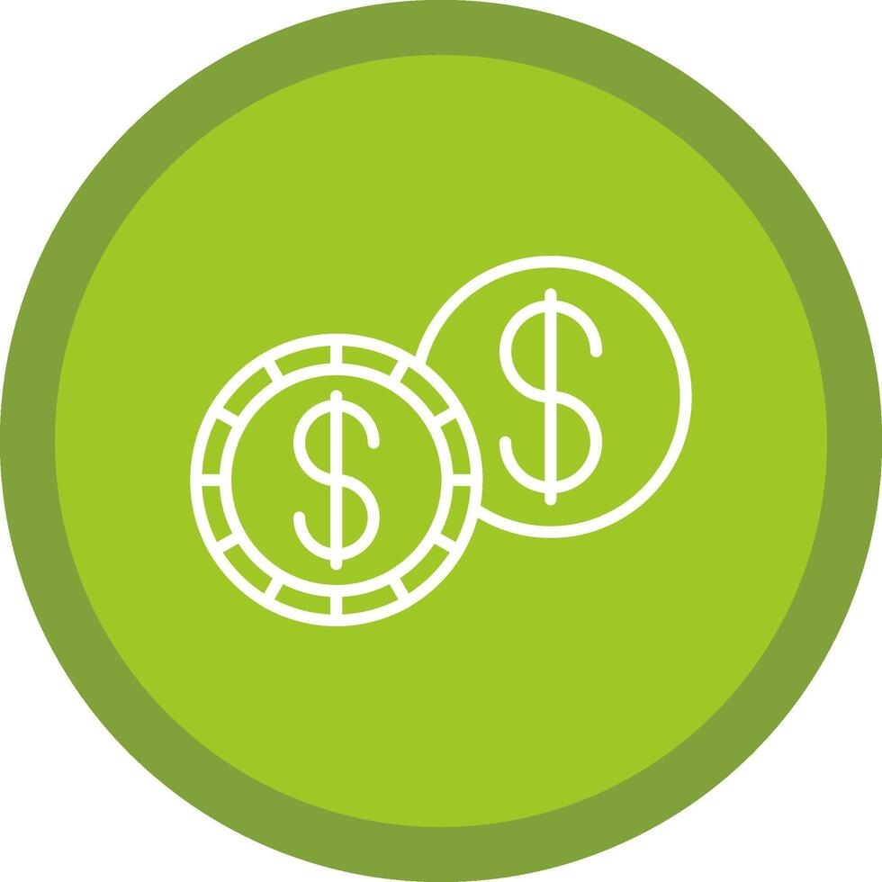 Dollar Line Multi Circle Icon vector