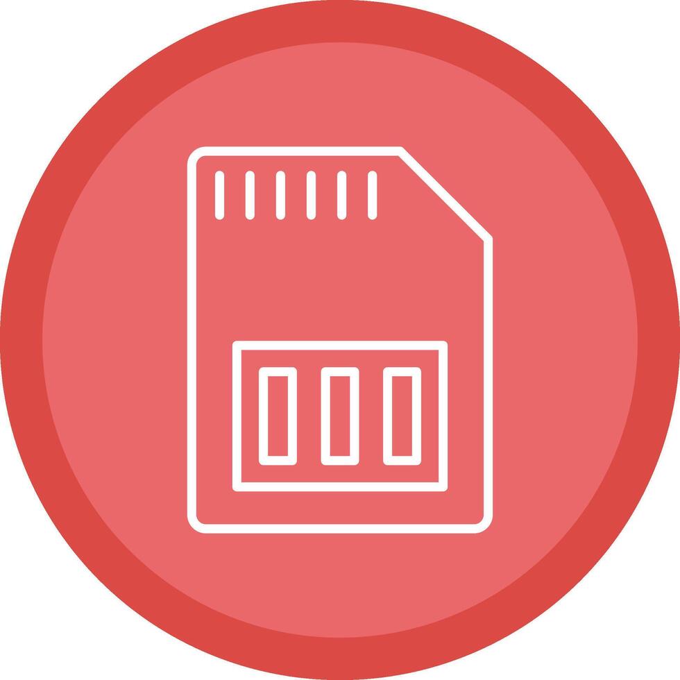 Sd Card Line Multi Circle Icon vector