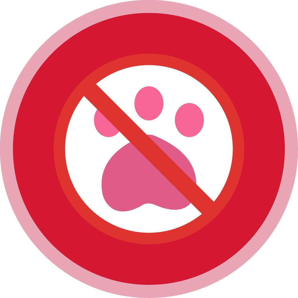Prohibited Sign Flat Multi Circle Icon vector