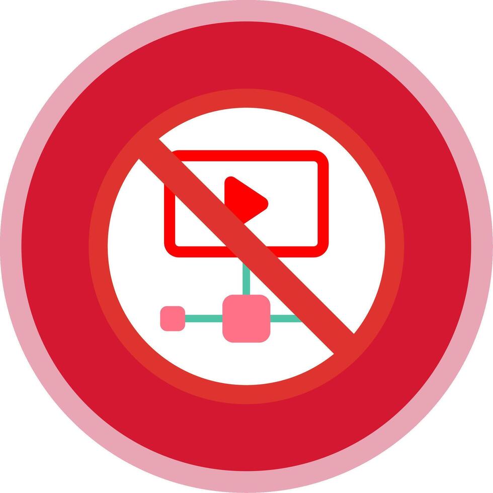 Prohibited Sign Flat Multi Circle Icon vector