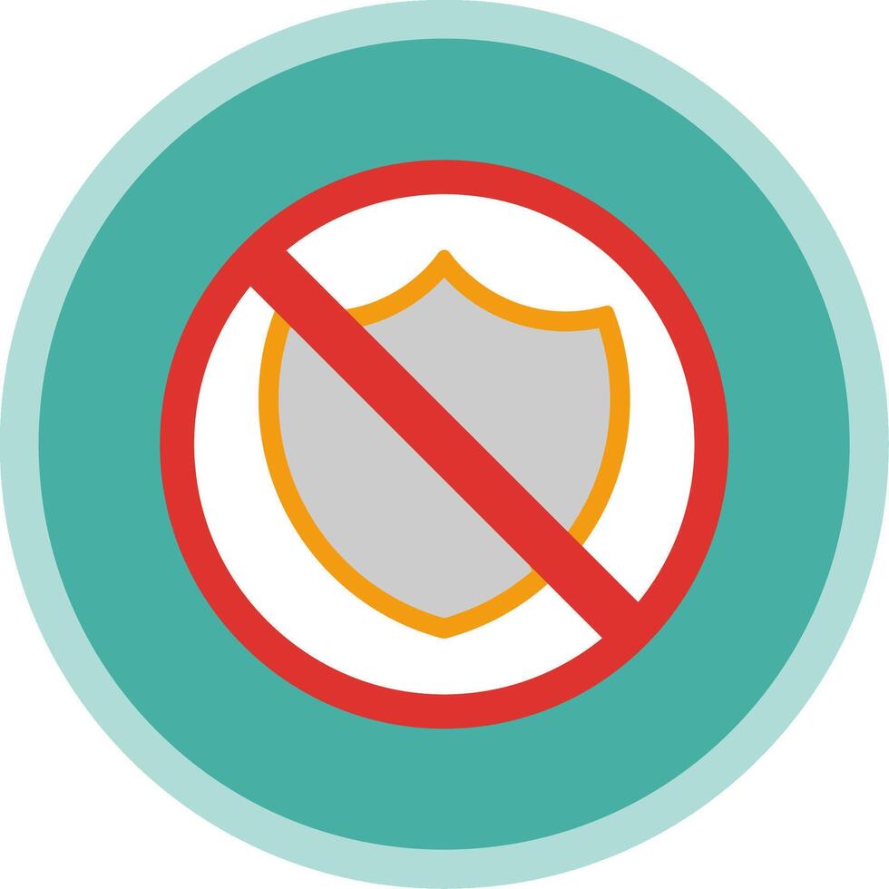 No Security Flat Multi Circle Icon vector