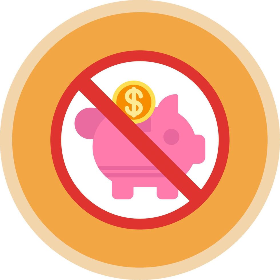 Prohibited Sign Flat Multi Circle Icon vector