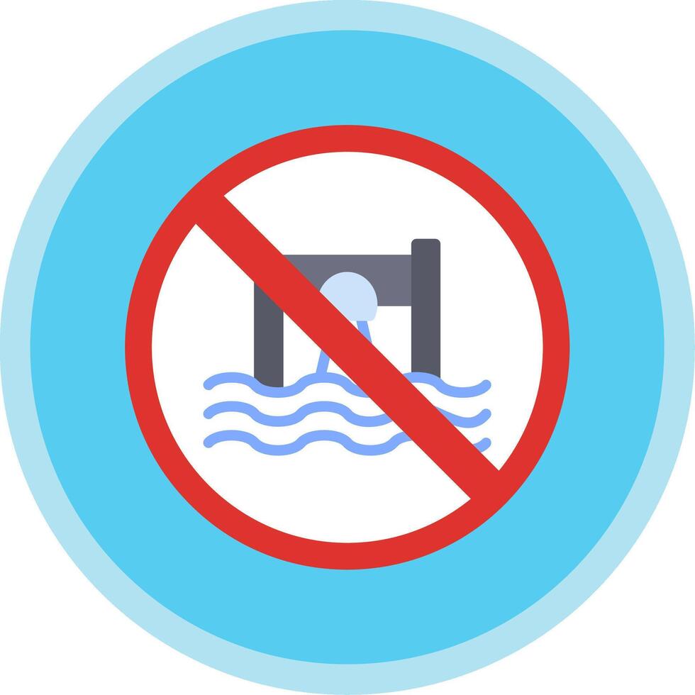 Prohibited Sign Flat Multi Circle Icon vector
