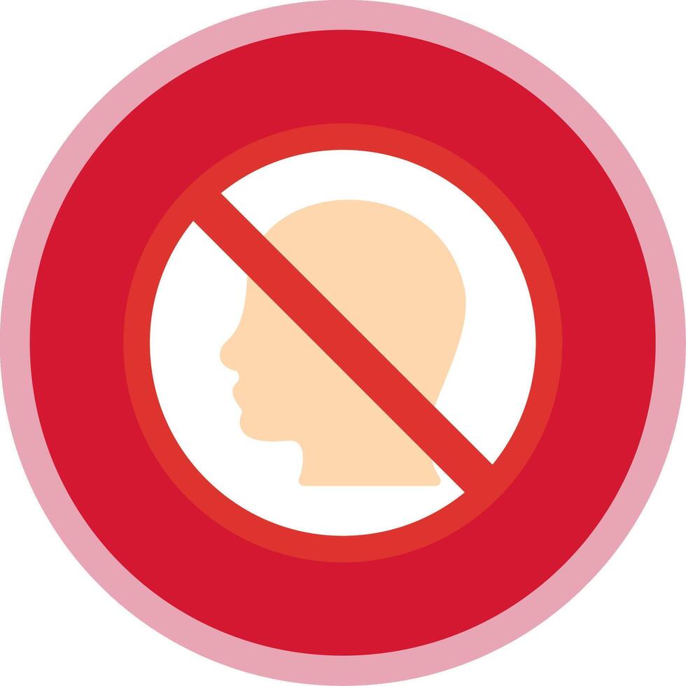 Prohibited Sign Flat Multi Circle Icon vector