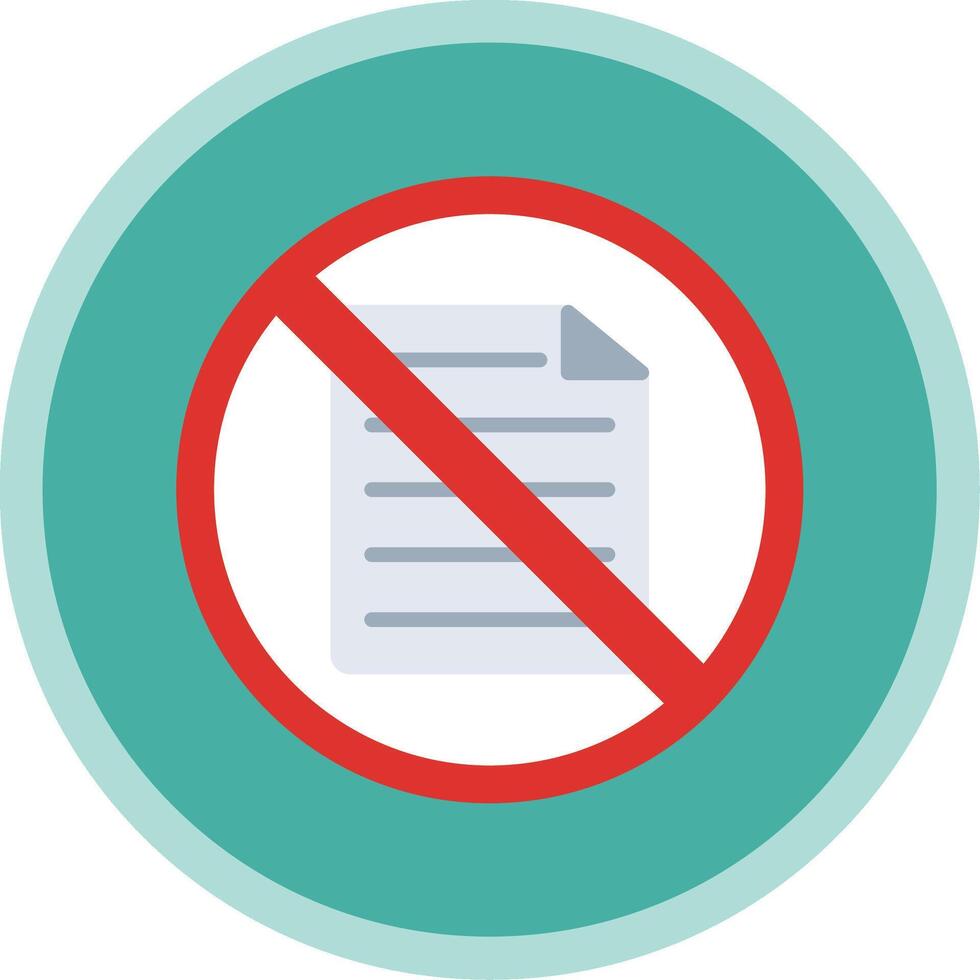Prohibited Sign Flat Multi Circle Icon vector