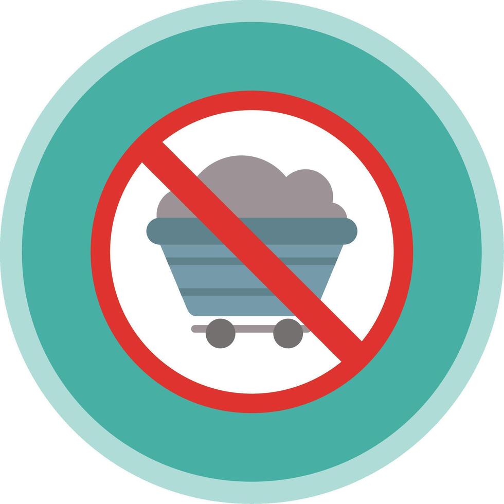 Prohibited Sign Flat Multi Circle Icon vector