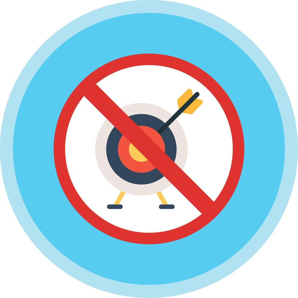 Prohibited Sign Flat Multi Circle Icon vector