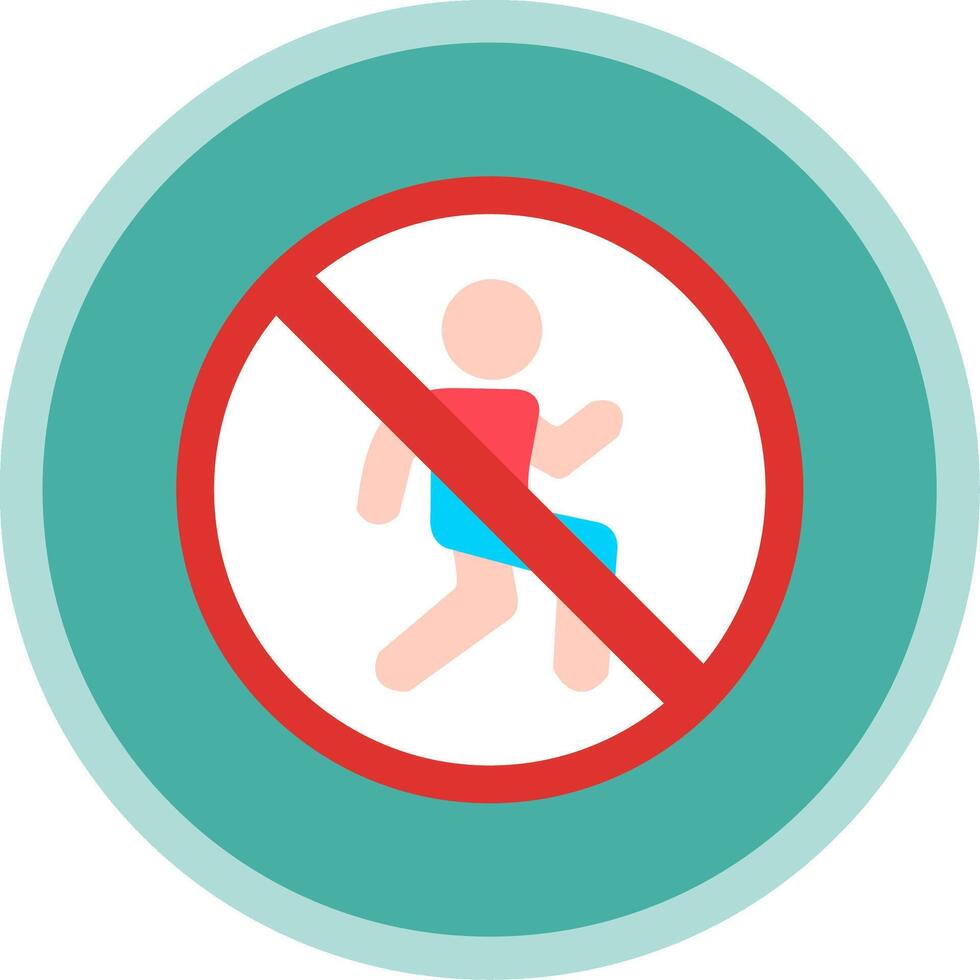 Prohibited Sign Flat Multi Circle Icon vector