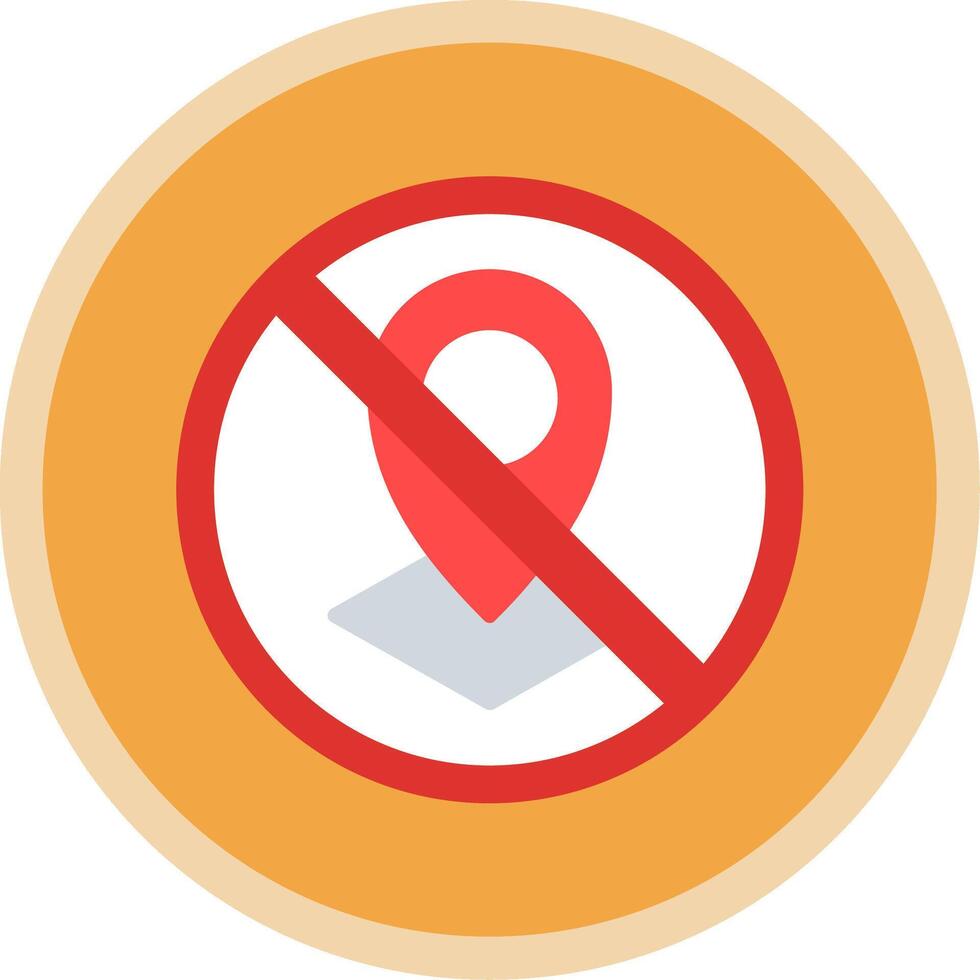 Prohibited Sign Flat Multi Circle Icon vector