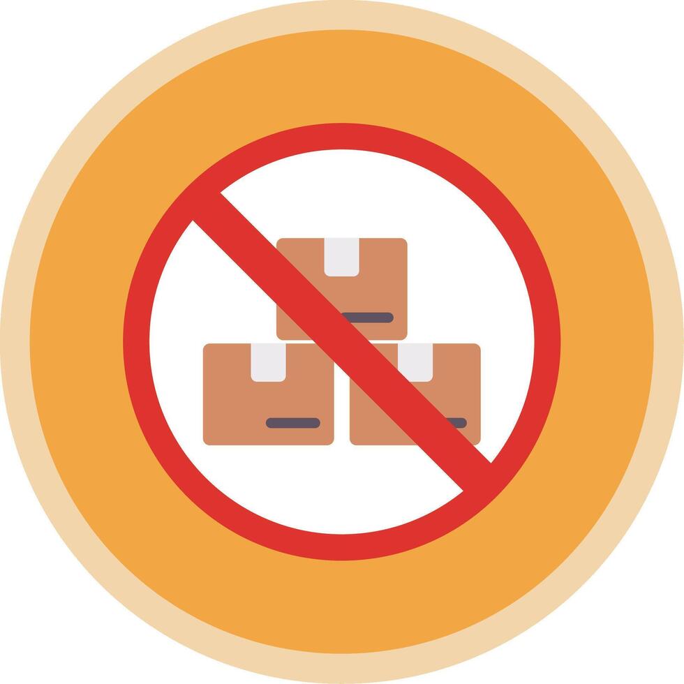 Prohibited Sign Flat Multi Circle Icon vector