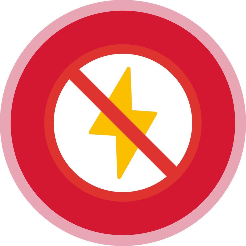 Prohibited Sign Flat Multi Circle Icon vector