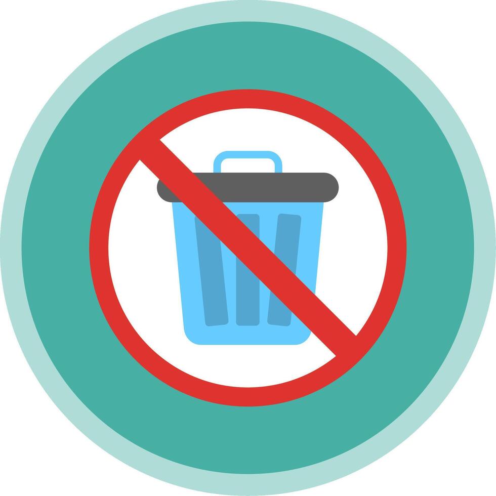 Prohibited Sign Flat Multi Circle Icon vector
