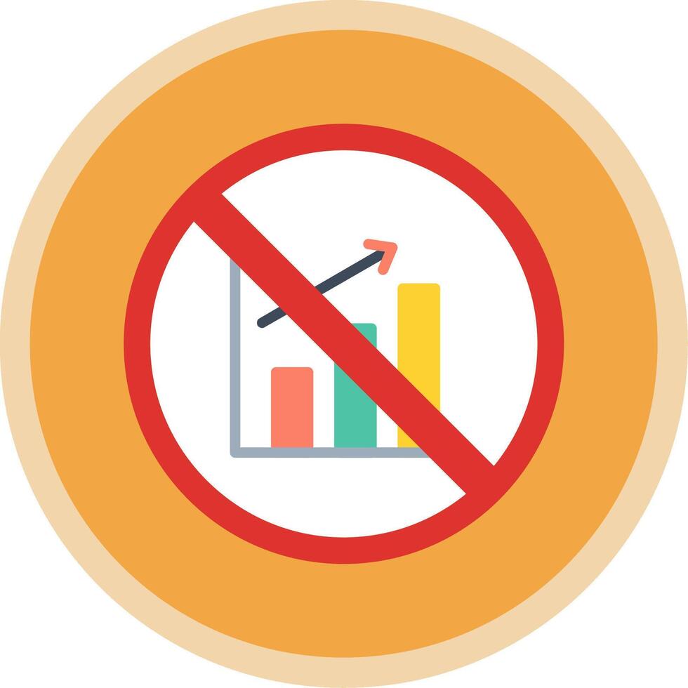 Prohibited Sign Flat Multi Circle Icon vector