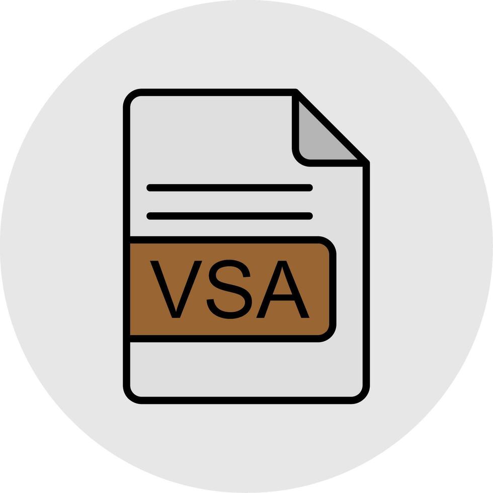 VSA File Format Line Filled Light Icon vector