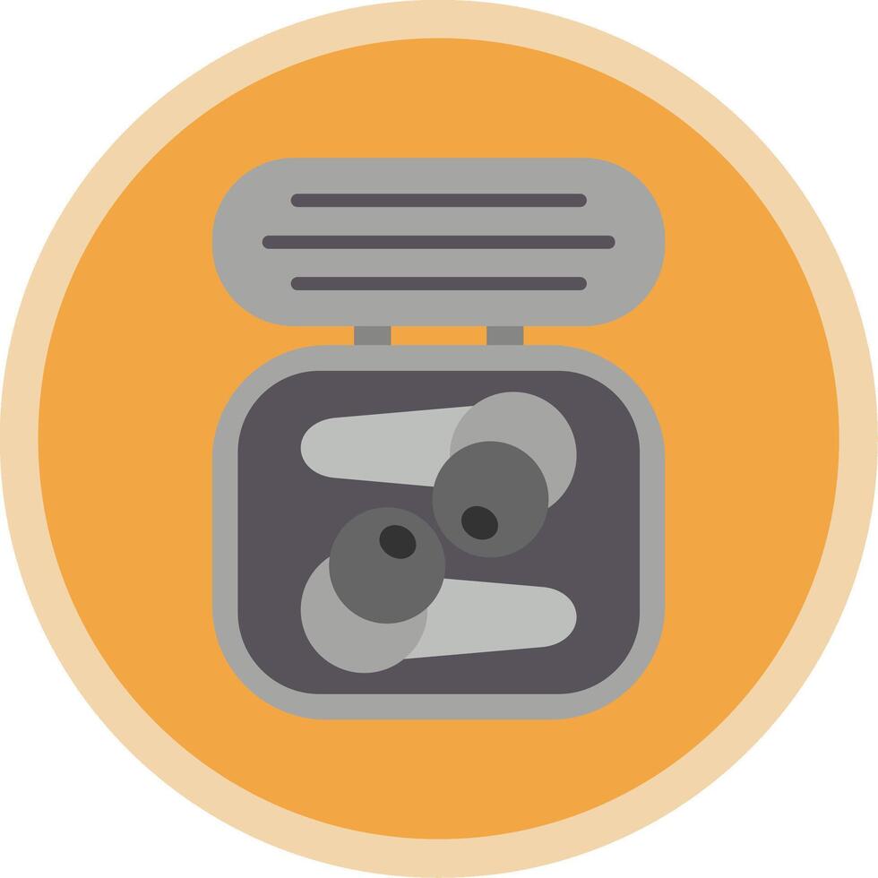 Earbuds Flat Multi Circle Icon vector