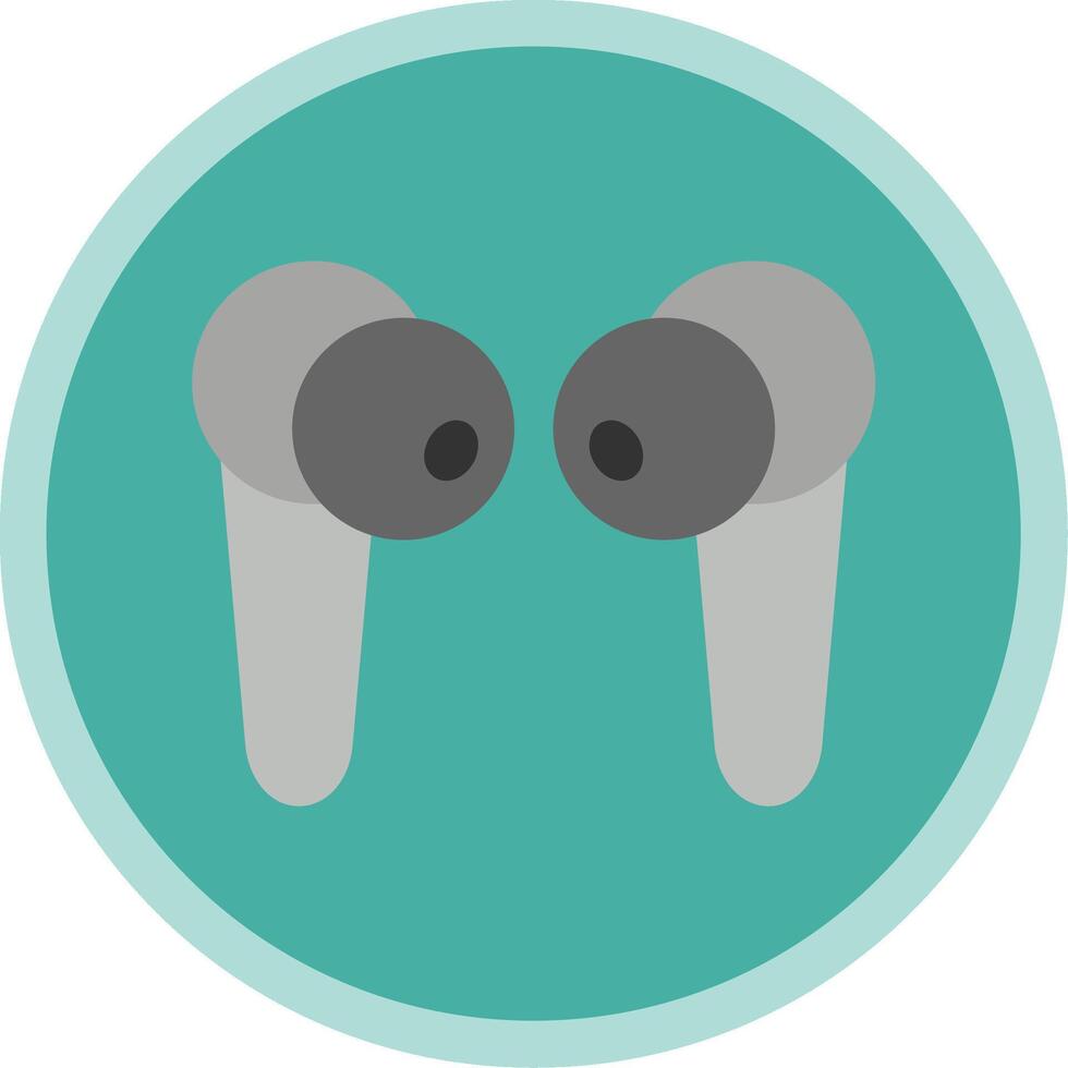 Earbuds Flat Multi Circle Icon vector