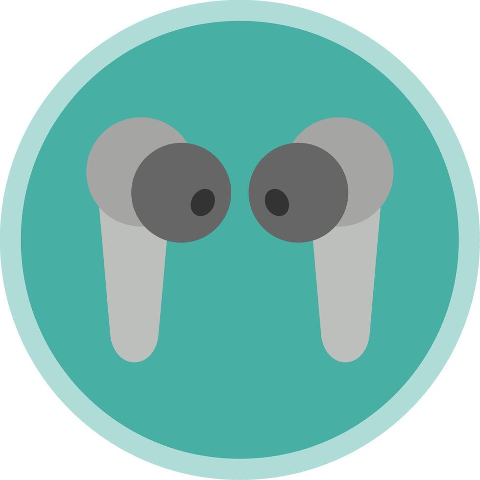 Earbuds Flat Multi Circle Icon vector