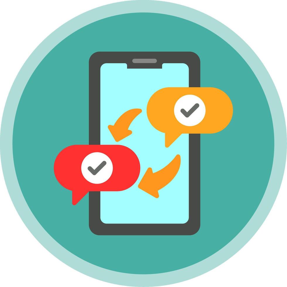 Text Message Flat Multi Circle Icon vector