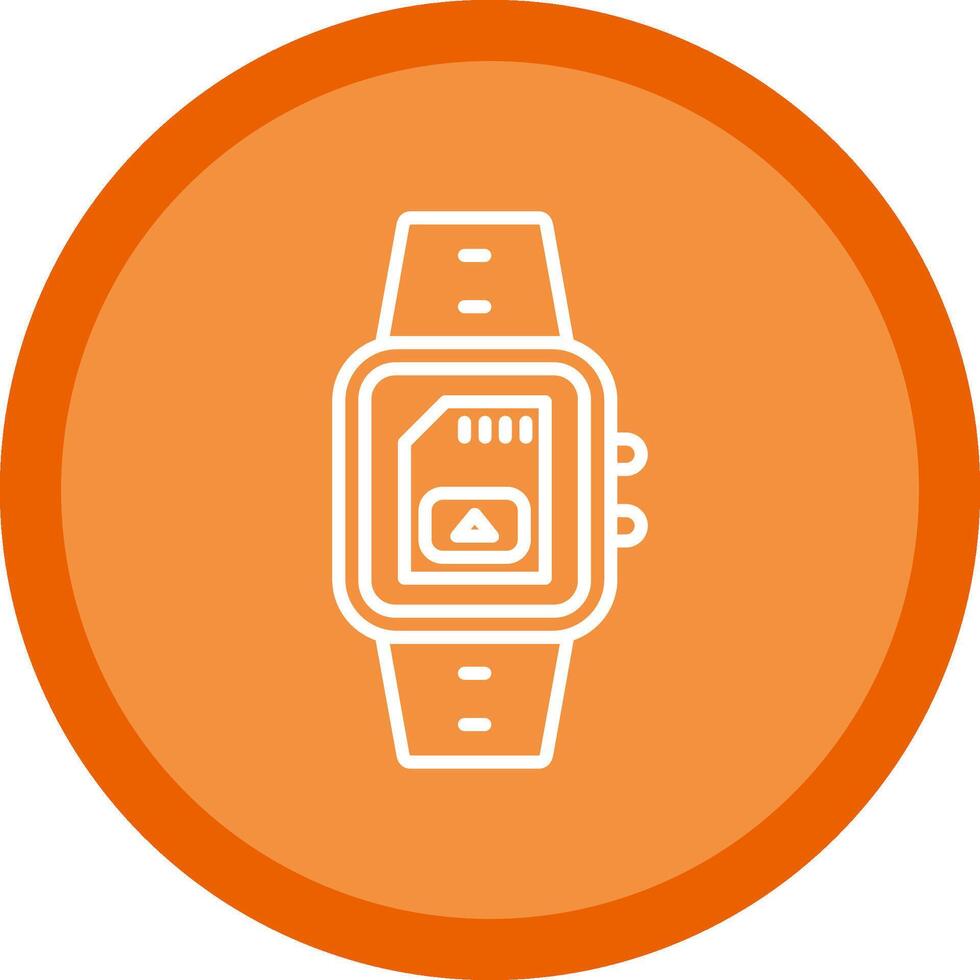 Sim Card Line Multi Circle Icon vector