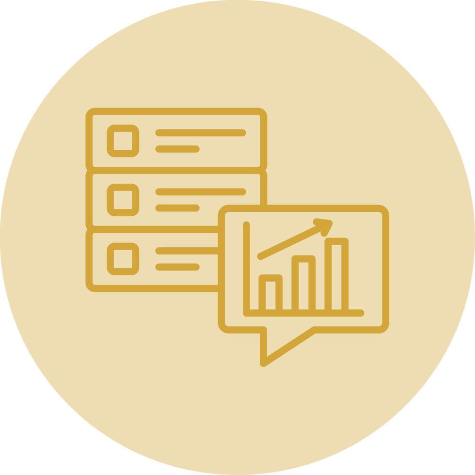 Data Analytics Line Yellow Circle Icon vector