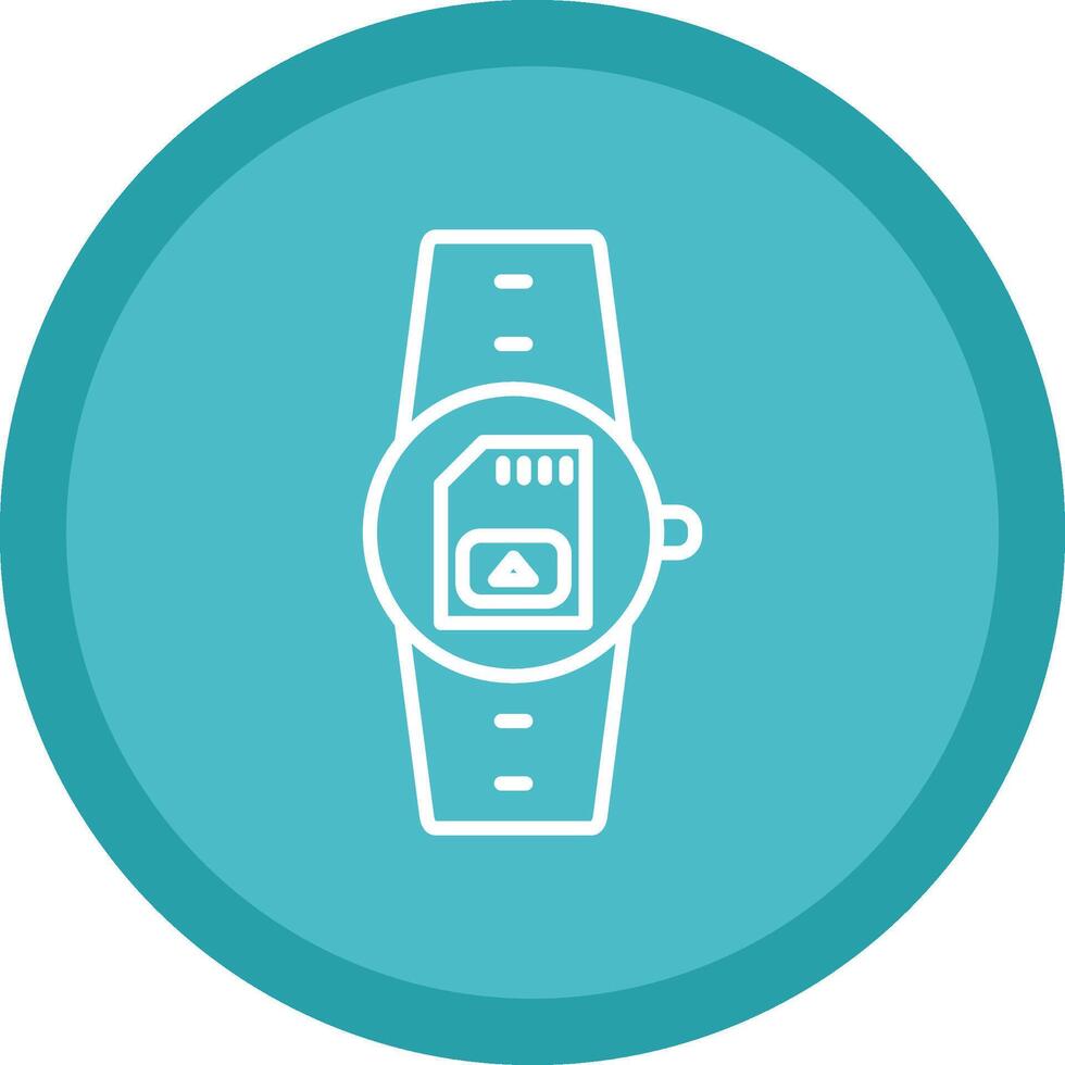 Sim Card Line Multi Circle Icon vector