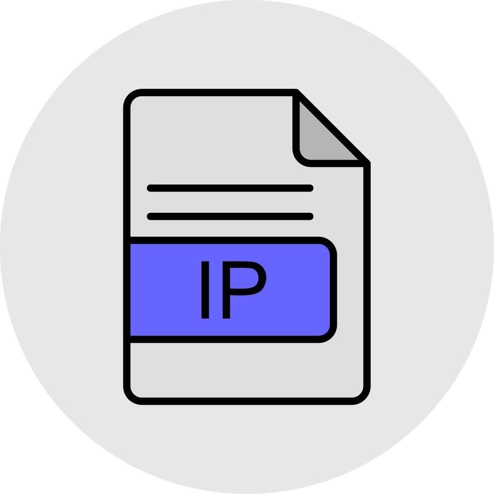 IP File Format Line Filled Light Icon vector