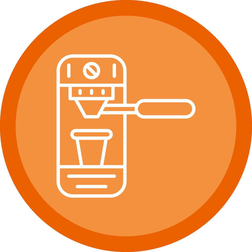 Coffee Machine Line Multi Circle Icon vector