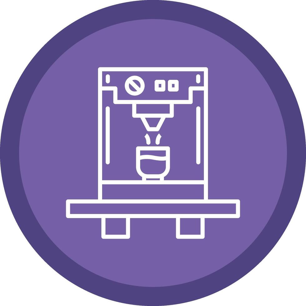 Coffee Machine Line Multi Circle Icon vector