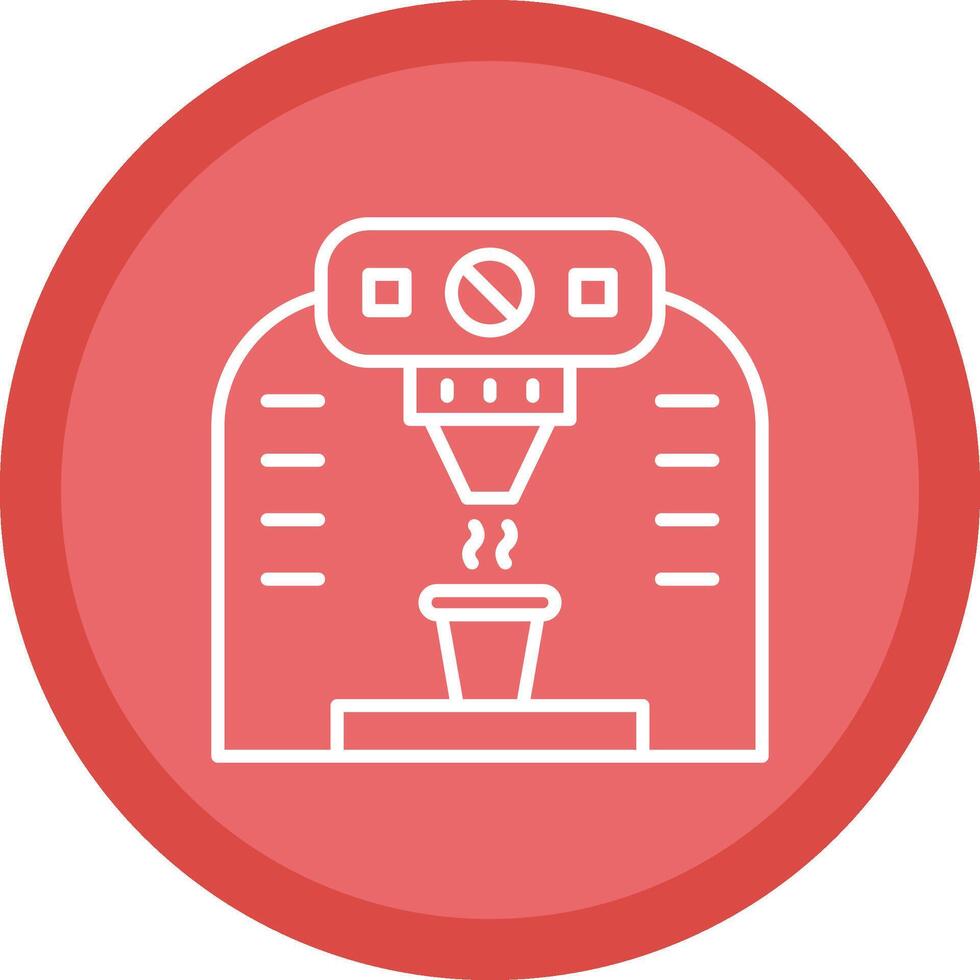 Coffee Machine Line Multi Circle Icon vector