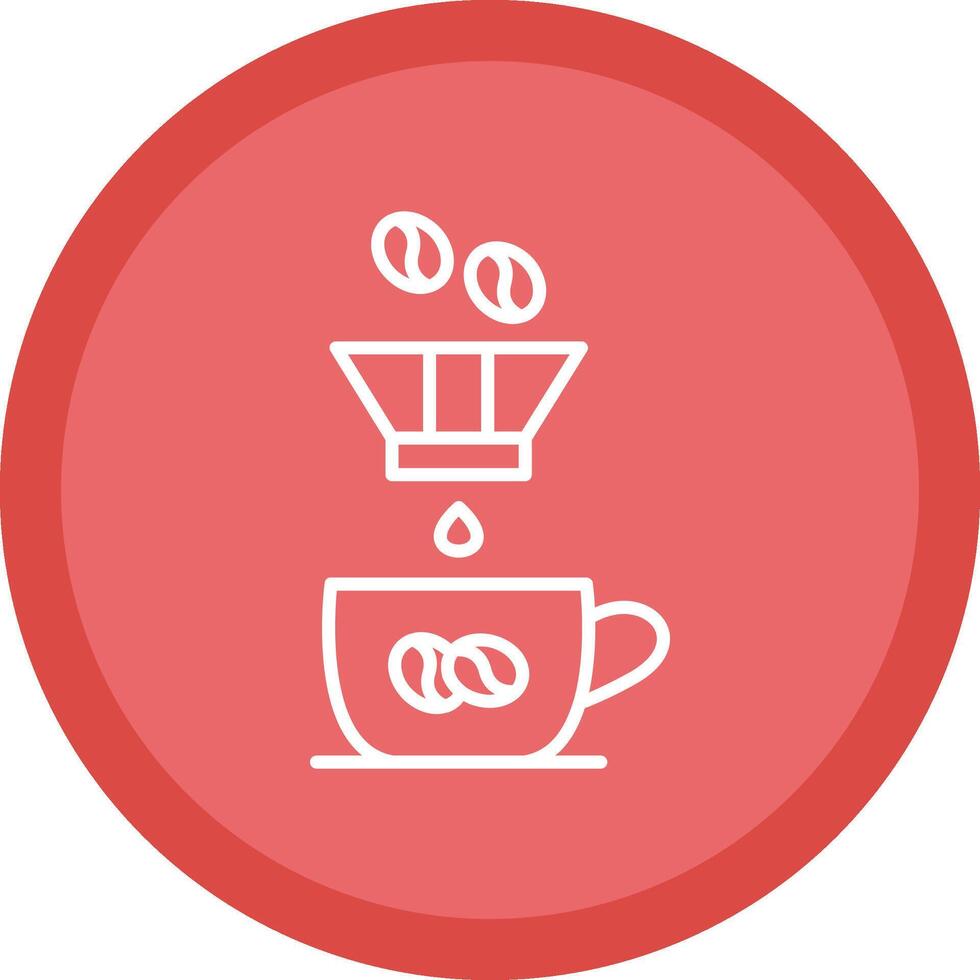 Coffee Filter Line Multi Circle Icon vector