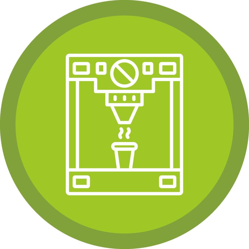Coffee Machine Line Multi Circle Icon vector
