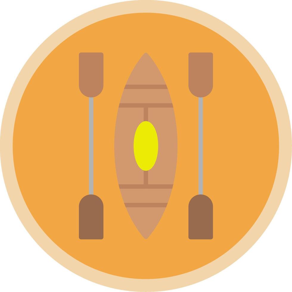 Canoe Flat Multi Circle Icon vector