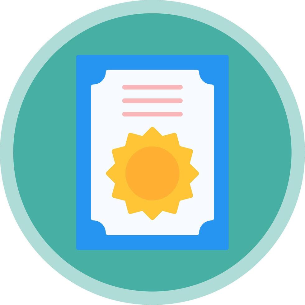 certificado plano multi circulo icono vector