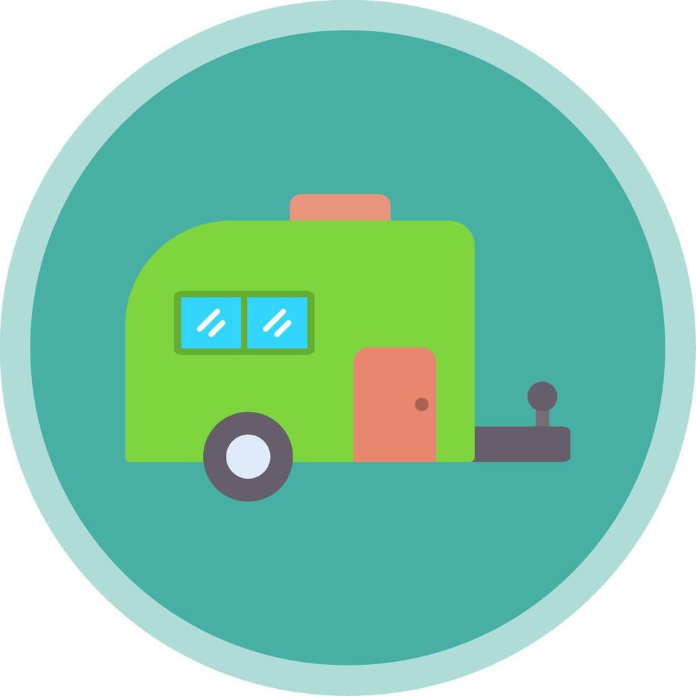 Caravan Flat Multi Circle Icon vector