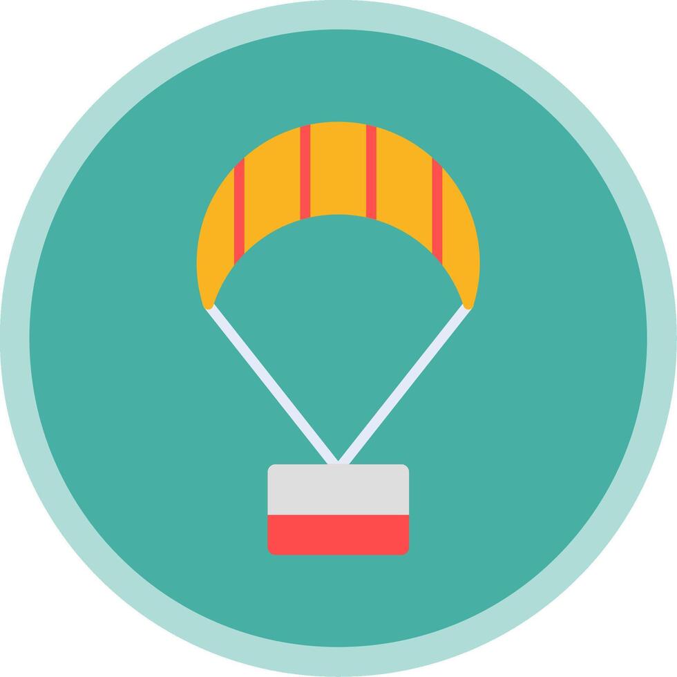 Paragliding Flat Multi Circle Icon vector
