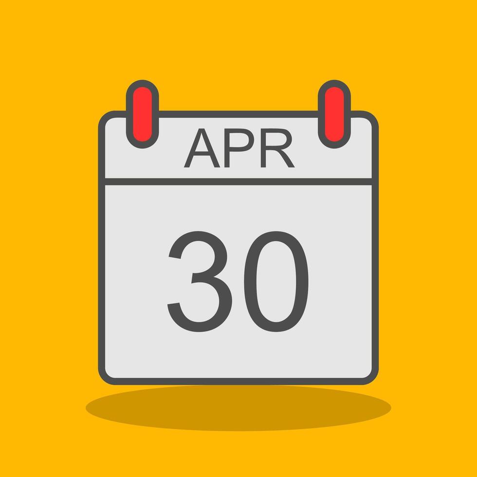 April Filled Shadow Icon vector