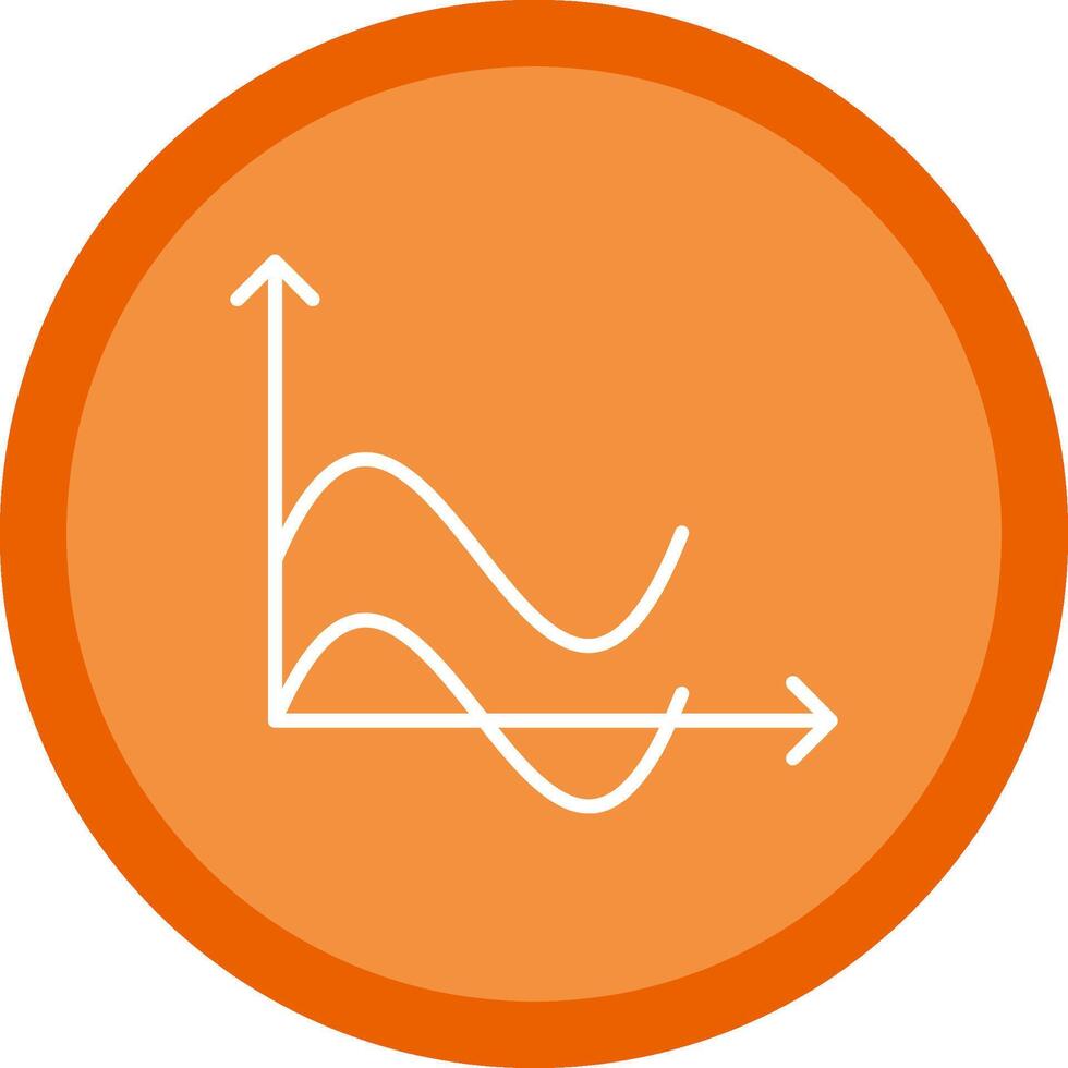 Wave Chart Line Multi Circle Icon vector