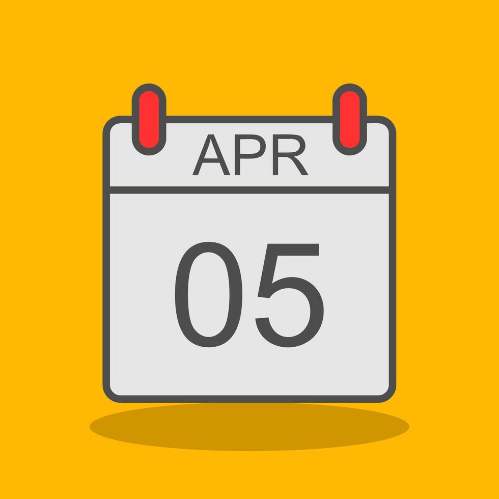 April Filled Shadow Icon vector