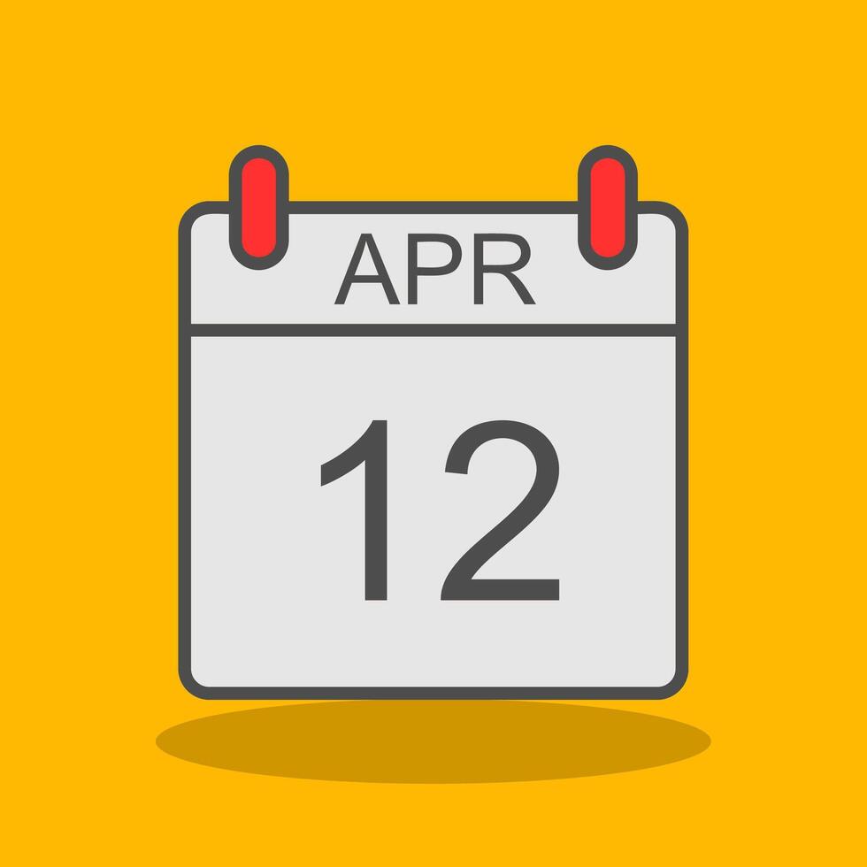 April Filled Shadow Icon vector
