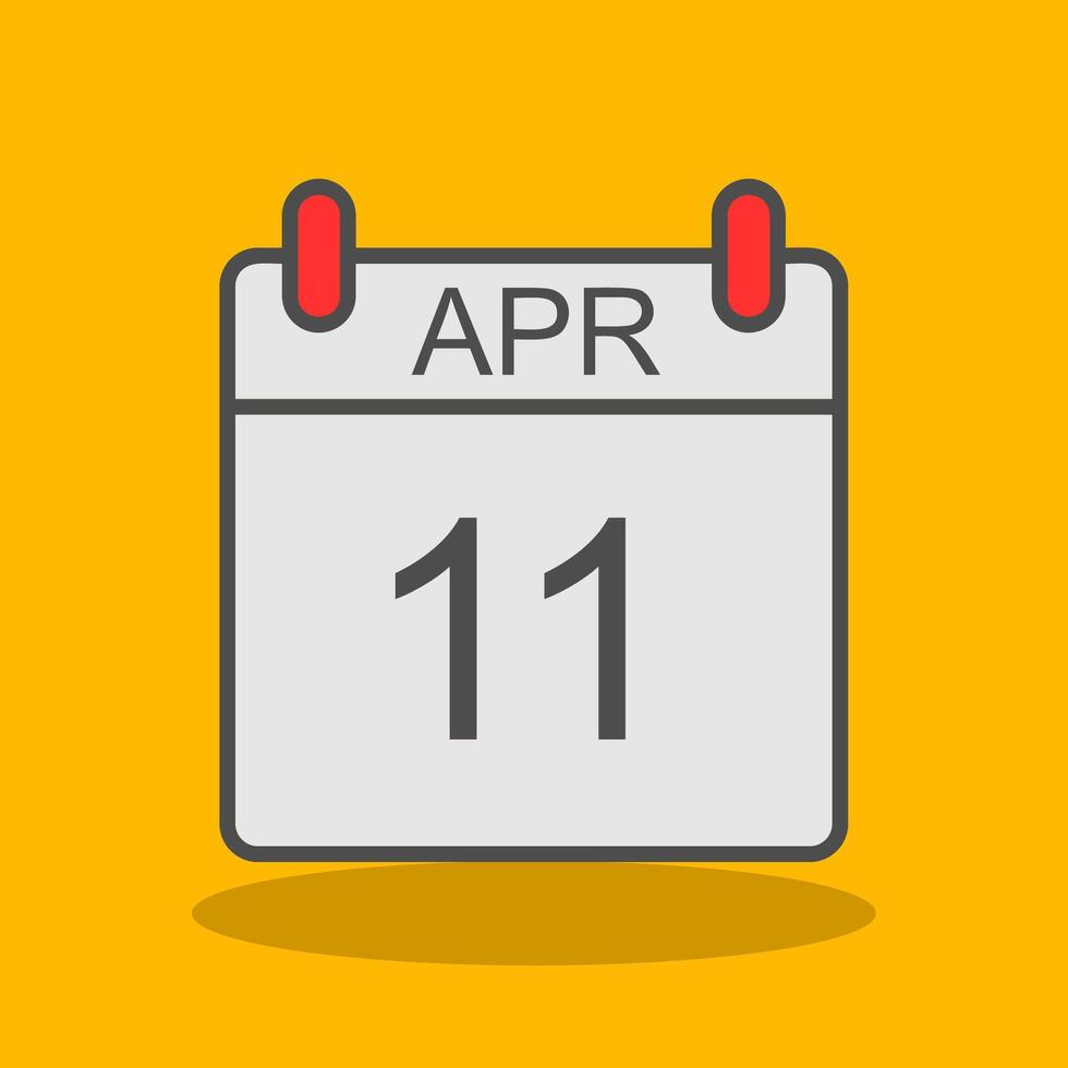 April Filled Shadow Icon vector