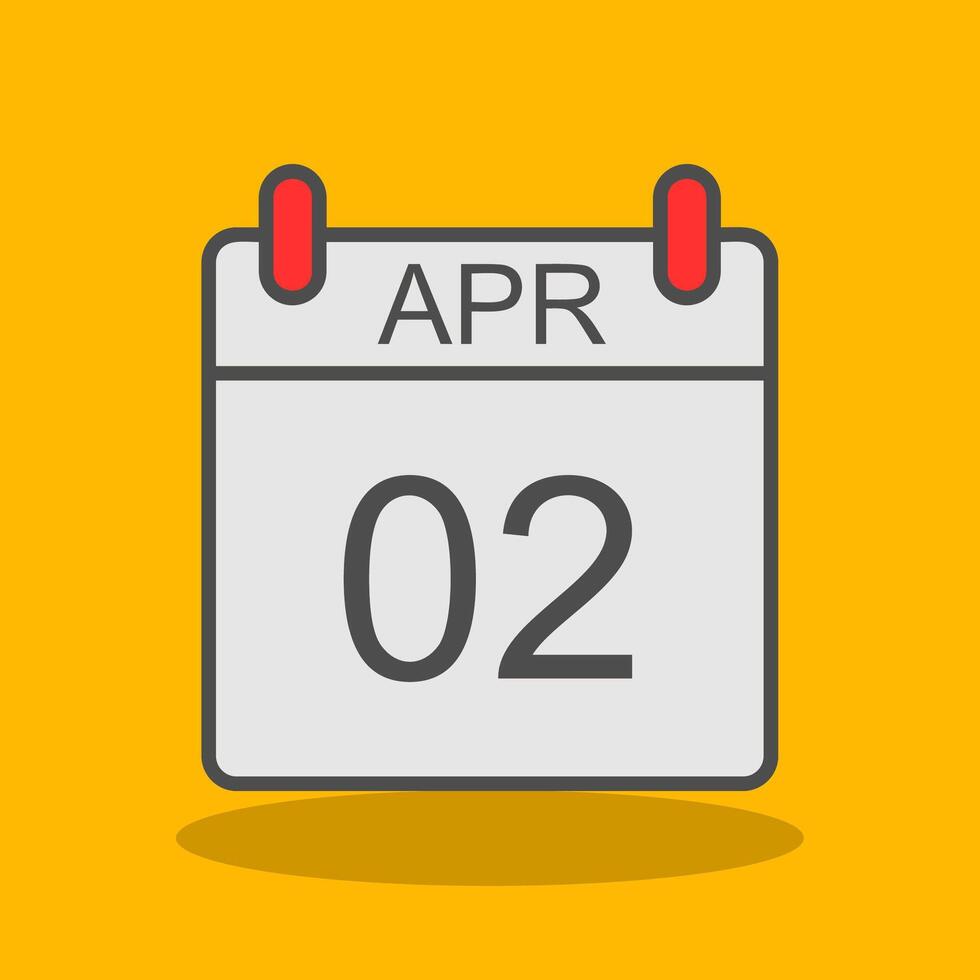 April Filled Shadow Icon vector