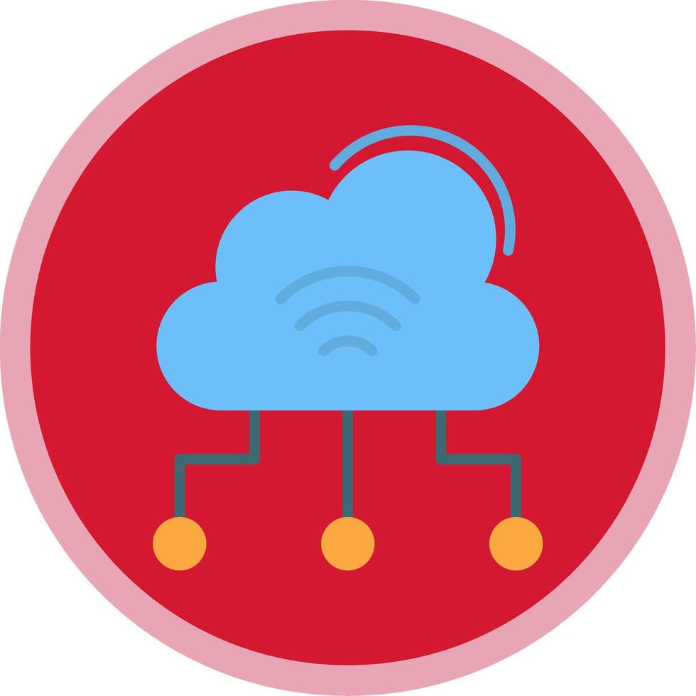 Cloud Computing Flat Multi Circle Icon vector