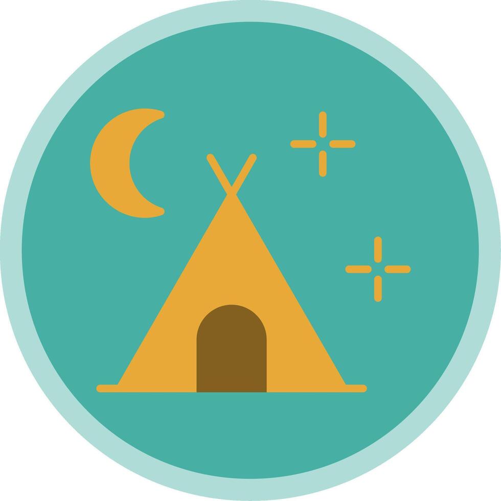 Camping Flat Multi Circle Icon vector