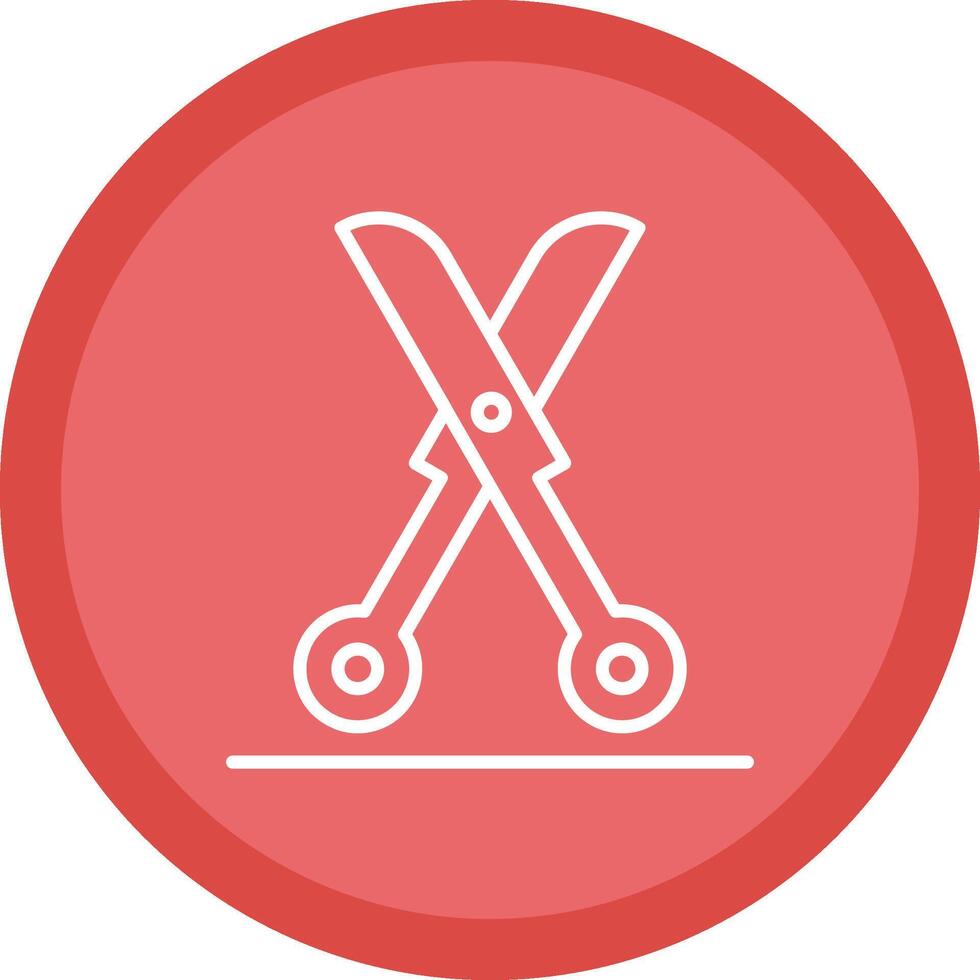Shears Line Multi Circle Icon vector