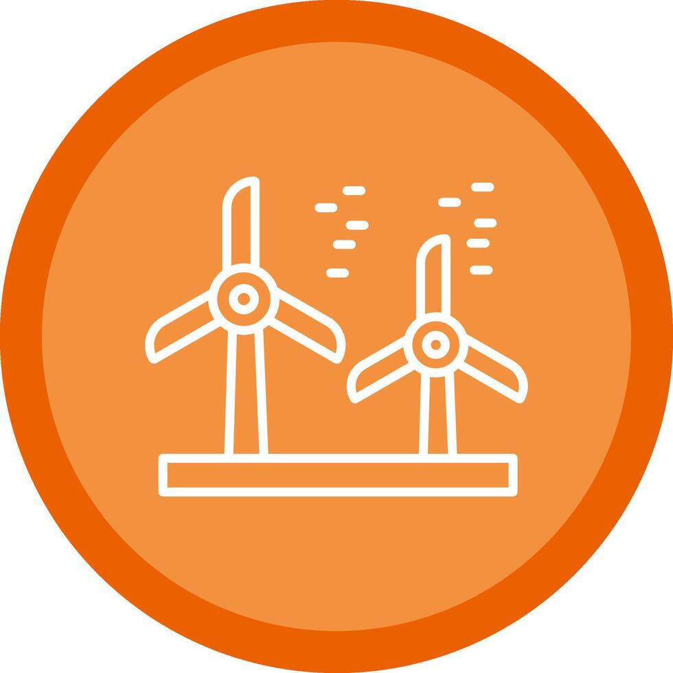 Wind Turbine Line Multi Circle Icon vector