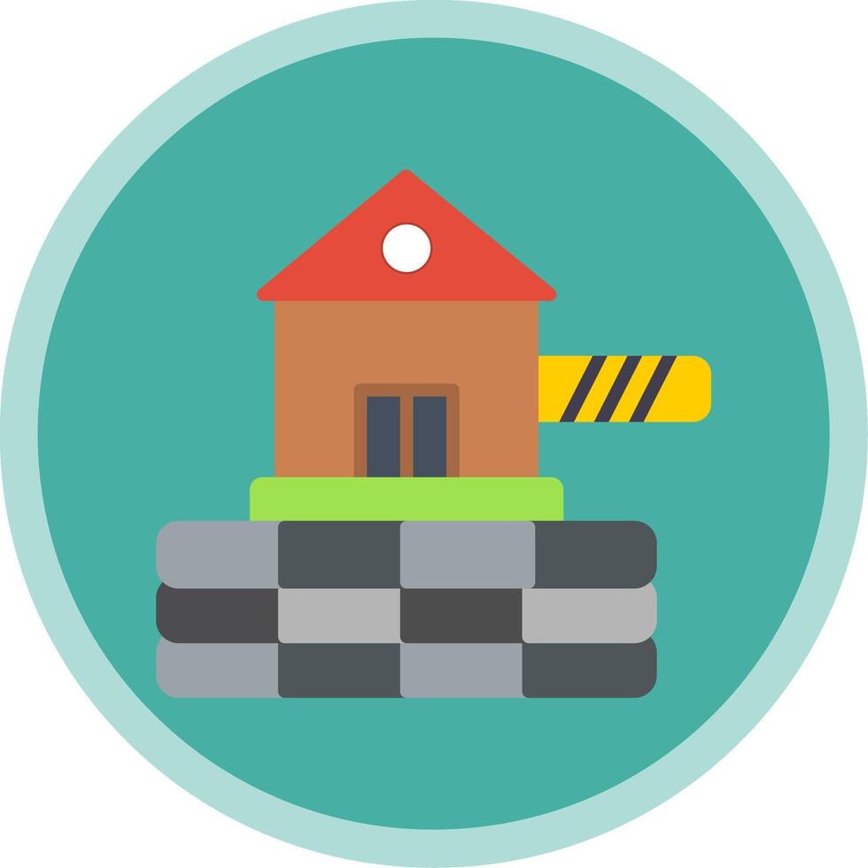 Barrier Flat Multi Circle Icon vector