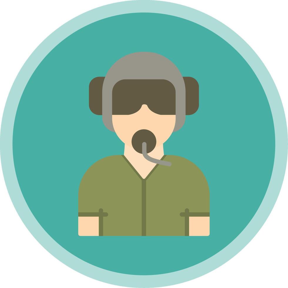 Pilot Flat Multi Circle Icon vector