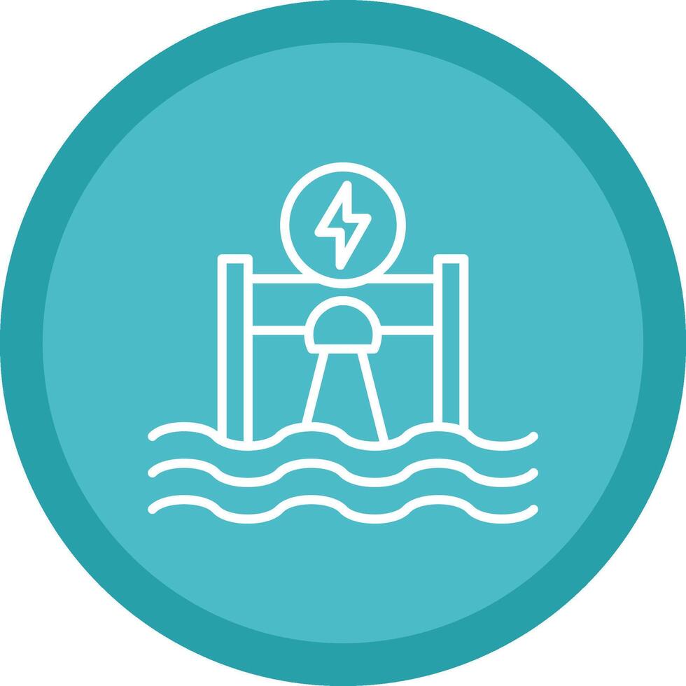 Hydroelectricity Line Multi Circle Icon vector