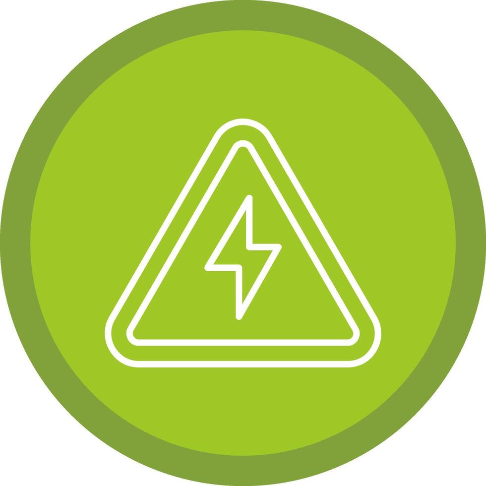 Electrical Danger Sign Line Multi Circle Icon vector