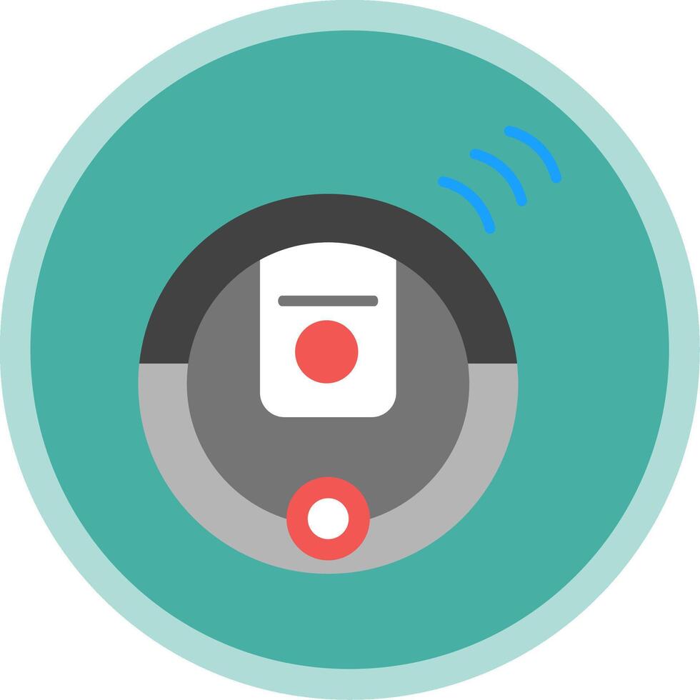 Robot Vacuum Cleaner Flat Multi Circle Icon vector